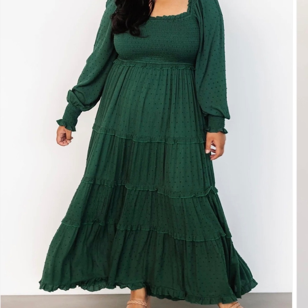 Amanda smocked dotted maxi dress (Baltic Born)